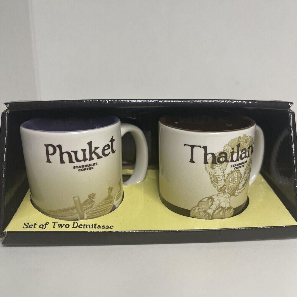 Starbucks Mug Phuket & Thailand 3 oz. Demi Cup Set City mugs NEW